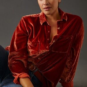 Pilcro Relaxed Velvet Buttondown, beautiful material